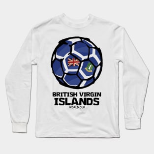 British Virgin Islands Football Country Flag Long Sleeve T-Shirt